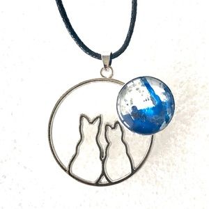 Necklace 20mm Snap Jewelry On a sliding cord SN20 Cats in the hoop